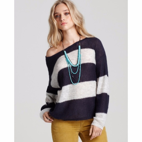 Free People Sweaters - Free People Oversized Stripe Mohair Sweater XS